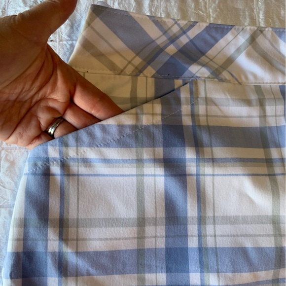 Izod Womens Golf Skort Size 8 Plaid Blue and White Pickle Ball - Picture 6 of 10